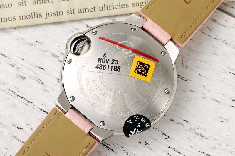 까르띠에 블루발롱 핑크 다이얼 오토매틱 시계 001-171257