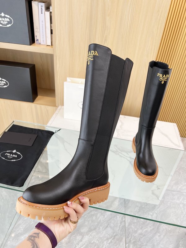 프라다 가을 겨울 신제품 소가죽 편안한 부츠 001-172308