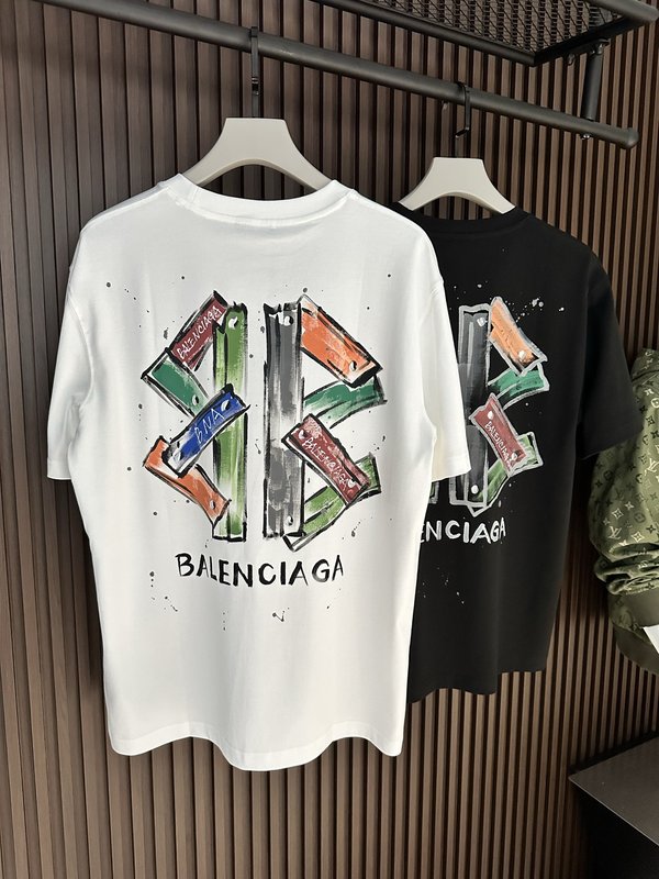 발렌시아가 양면 프린트 반팔 티셔츠 001-173191