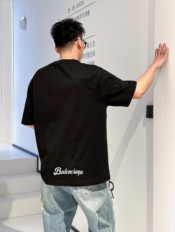 발렌시아가 양면 열전사 면 티셔츠 001-173234