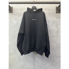 발렌시아가 로고 자수 후드 티셔츠 001-173350