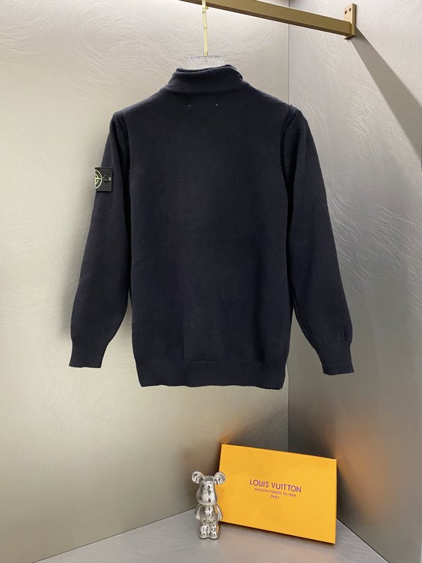 스톤아일랜드 면모 혼방 니트 지퍼 카디건 001-173452