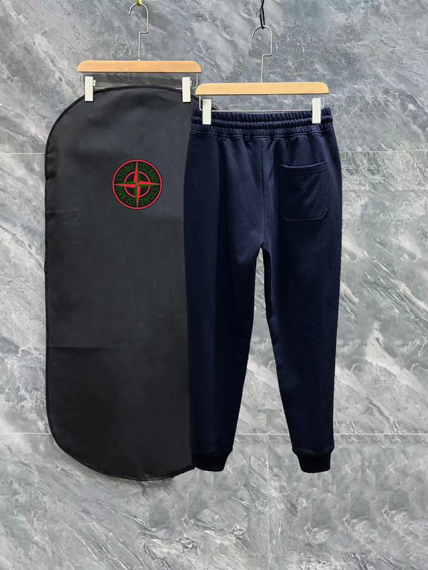 스톤아일랜드 슬림핏 심플 로고 트레이닝 팬츠 001-173456