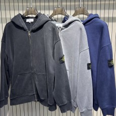 스톤아일랜드 빈티지 워싱 기모 후드 집업 001-173490
