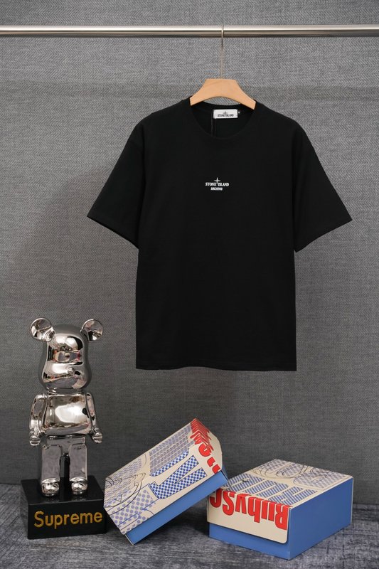 스톤아일랜드 고중량 면 반팔 티셔츠 001-173732