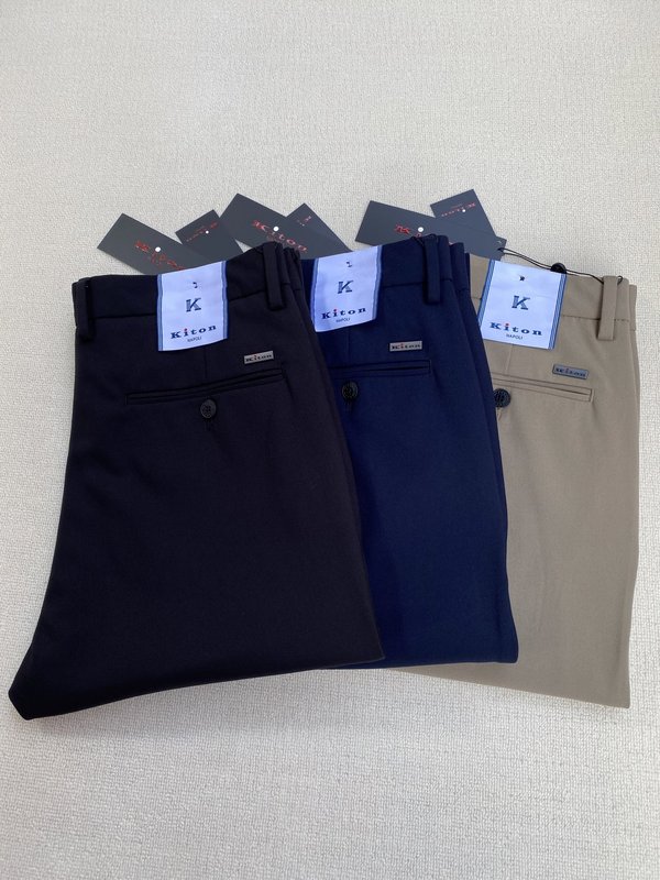 Kiton 남성 비즈니스 캐주얼 슬랙스 001-173837