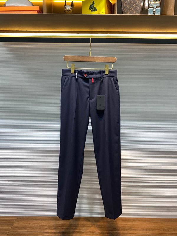 Kiton 남성 네이비 울 혼방 캐주얼 정장 바지 001-173852