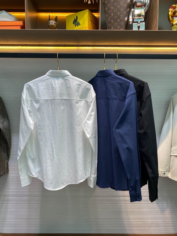 Kiton 고밀도 사면 코튼 라펠 긴팔 셔츠 001-173862