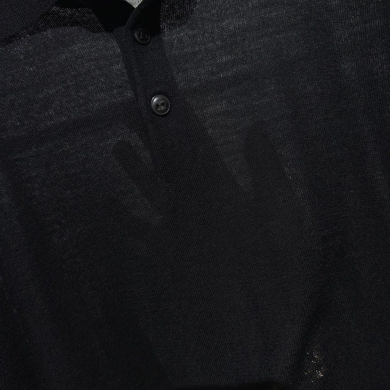 Kiton 올리브 블랙 울 폴로 니트 001-173881