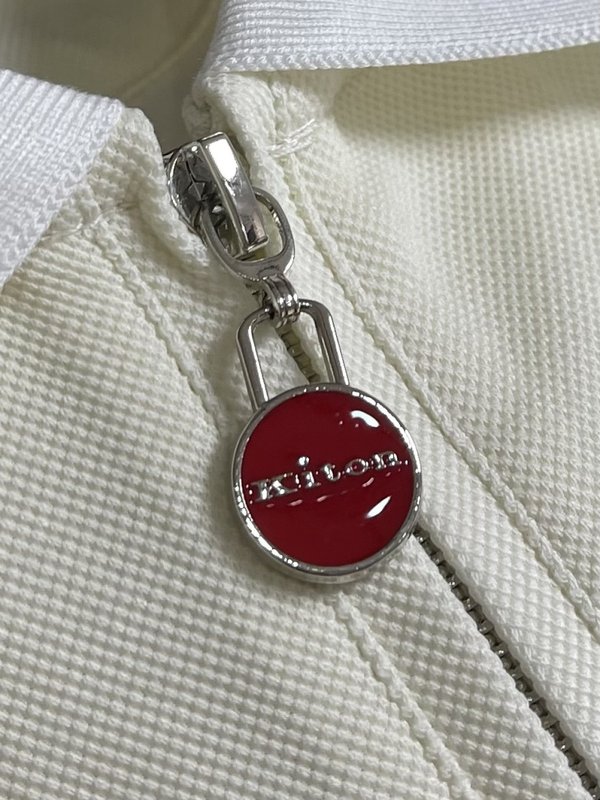 Kiton 남성 하프 지퍼 니트 반팔 폴로 셔츠 001-173899