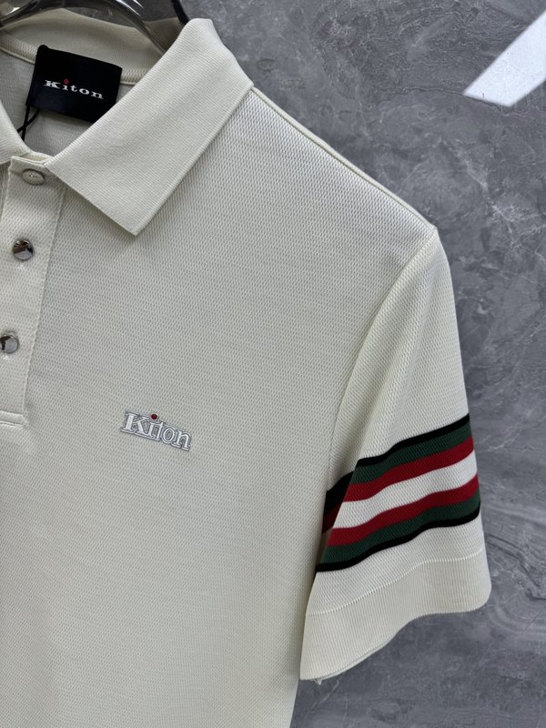 Kiton 남성 비즈니스 니트 폴로 셔츠 001-173901