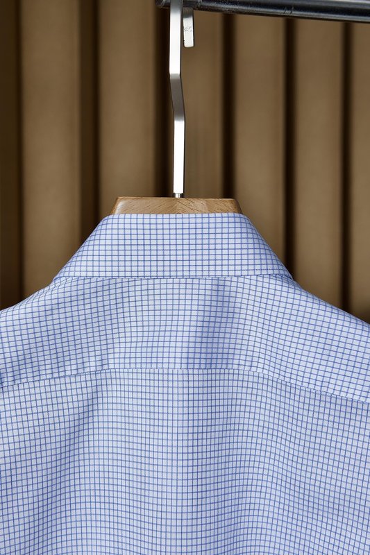 키톤 남성 블루 체크 반팔 셔츠 001-173927