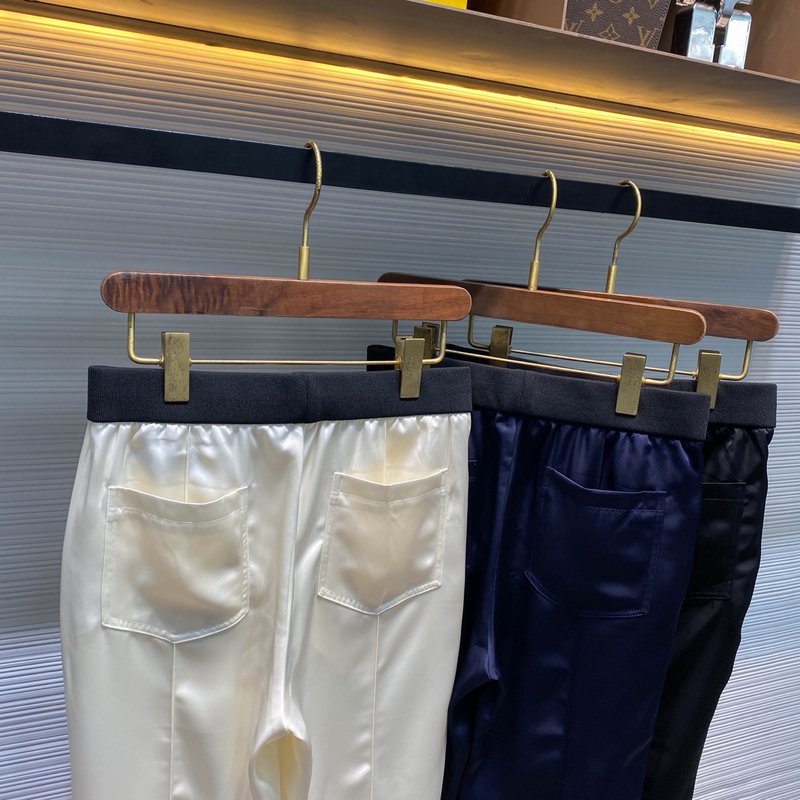 라이오셀 실크 드로우스트링 캐주얼 팬츠 남성 스트레이트 001-173937