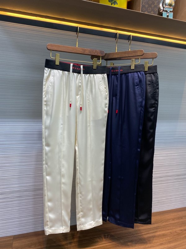라이오셀 실크 드로우스트링 캐주얼 팬츠 남성 스트레이트 001-173937