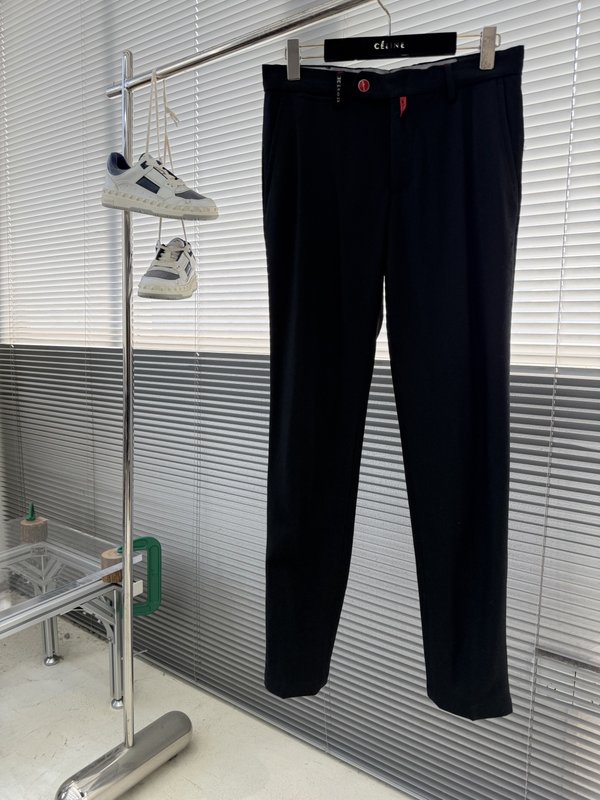 Kiton 남성 울 혼방 비즈니스 정장 바지 001-173941