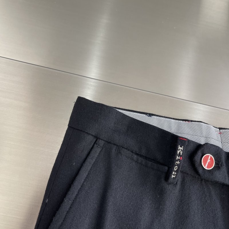 Kiton 남성 울 혼방 비즈니스 정장 바지 001-173941
