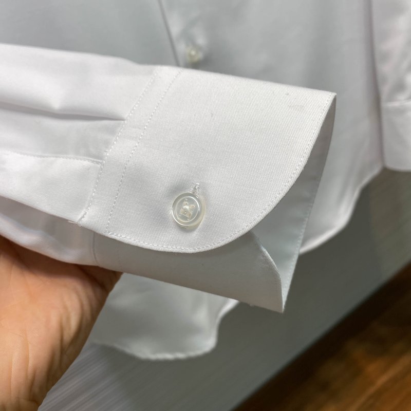 Kiton 남성 면 소재 자수 칼라 긴팔 셔츠 001-173951