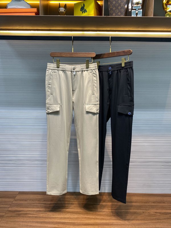 Kiton 가을 겨울 사선 면 스트레이트 캐주얼 팬츠 001-173968