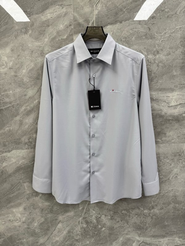 Kiton 남성 비즈니스 캐주얼 면 셔츠 001-173970