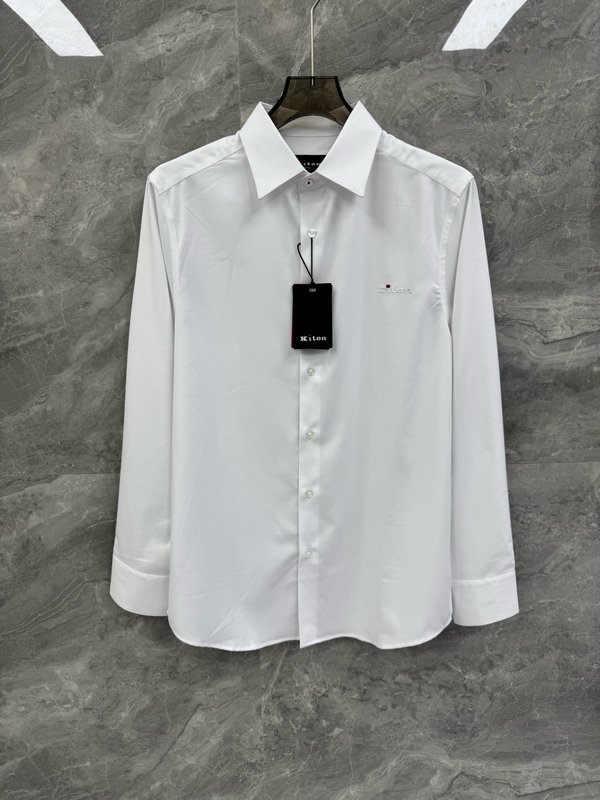 Kiton 남성 비즈니스 캐주얼 면 셔츠 001-173970