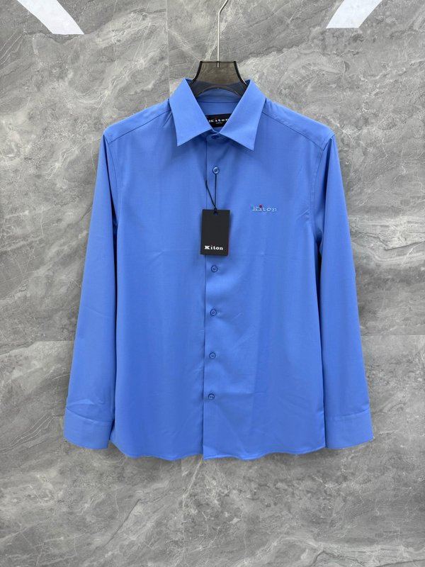 Kiton 남성 비즈니스 캐주얼 면 셔츠 001-173970