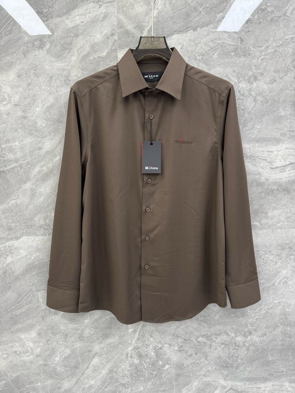 Kiton 남성 비즈니스 캐주얼 면 셔츠 001-173970