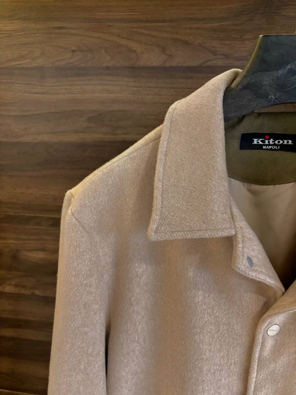 Kiton 남성 울 캐시미어 혼방 셔츠 재킷 001-173985