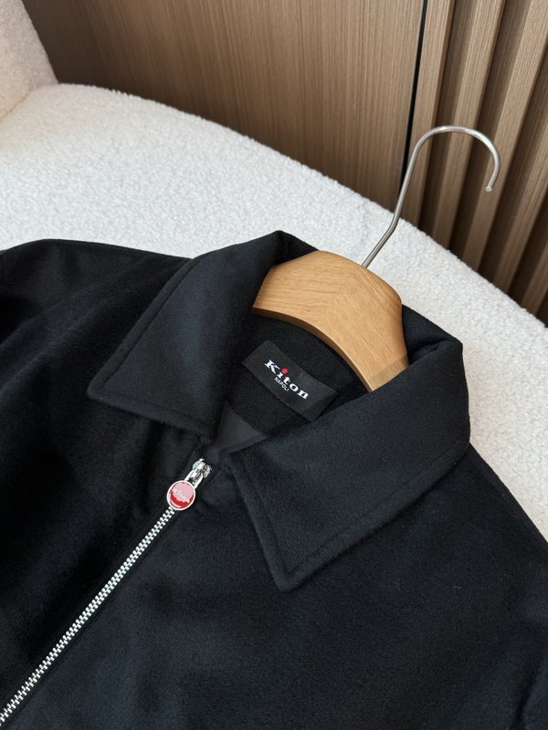 Kiton 남성 클래식 노치드 칼라 비즈니스 캐주얼 울 001-174001