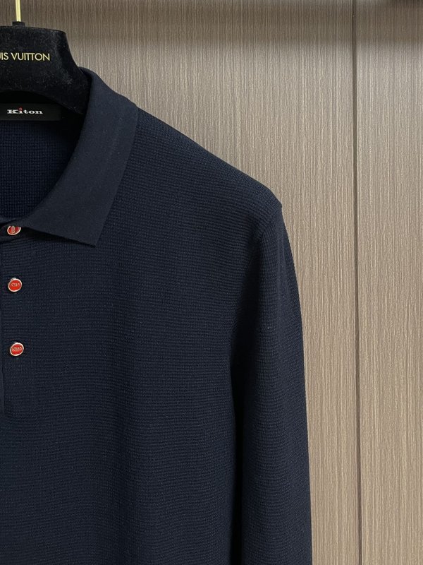 Kiton 3 버튼 라펠 니트 긴팔 스웨터 001-174007