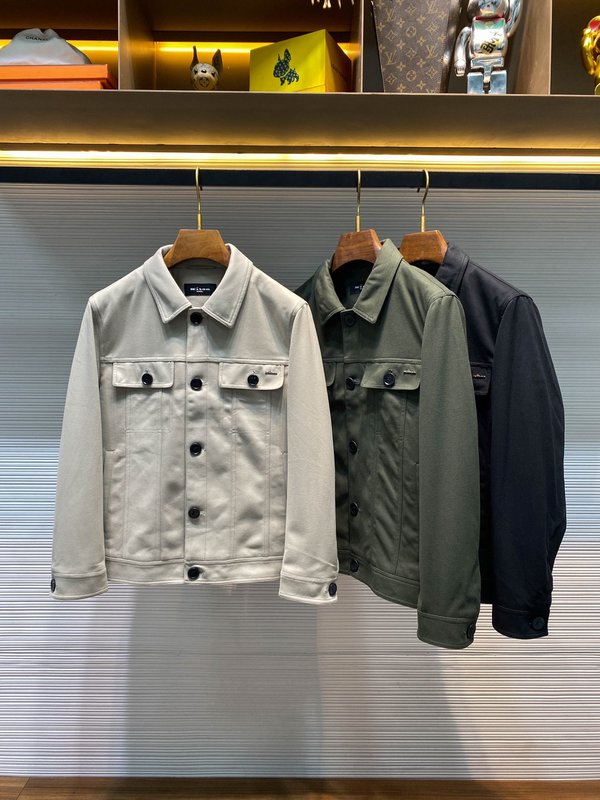 Kiton 가을 겨울 브러시드 테크니컬 칼라 자켓 001-174030