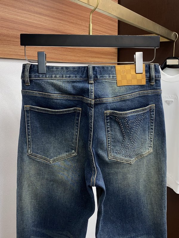 루이비통 남성 슬림 스트레이트 데님 팬츠 001-174177