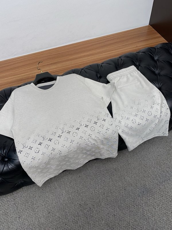 루이비통 그라데이션 번아웃 반팔 세트 001-174208