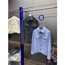 로로피아나 남성 플립칼라 스웨이드 가죽 자켓 001-175356