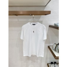 크롬하츠 280g 순면 자수 프린트 반팔 티셔츠 001-176001