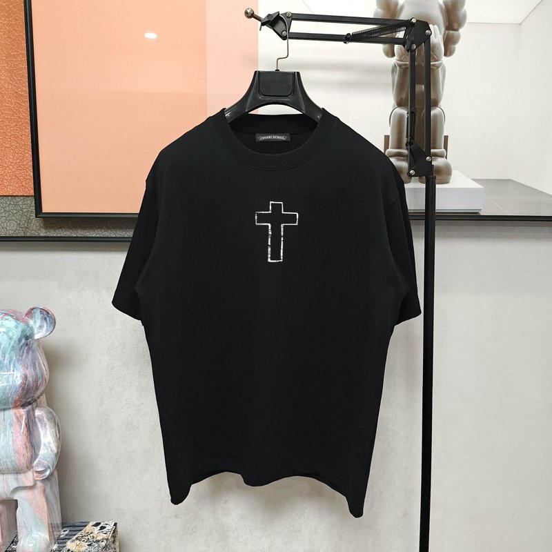 크롬하츠 여름 신상 스테레오 프린트 반팔 티셔츠 001-176008