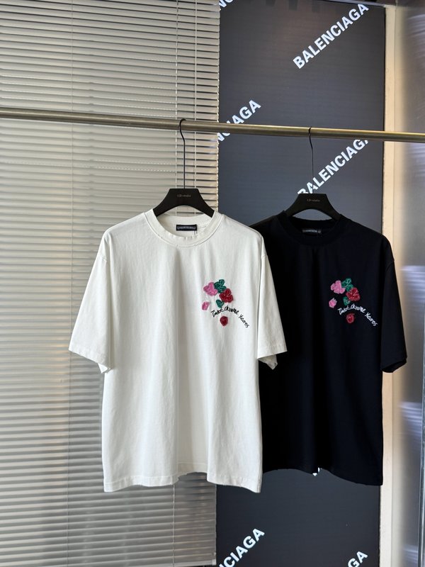 크롬하츠크로스 자수 산세 빈티지 커플 반팔 티셔츠 001-176028