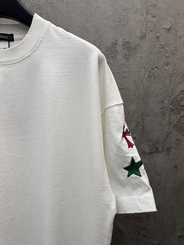 크롬하츠 컬러 자수 커플 반팔 티셔츠 001-176034