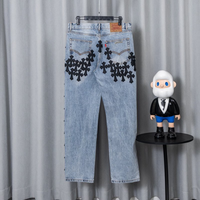 크롬하츠 스타일 빈티지 워시 데님 리메이크 001-176050