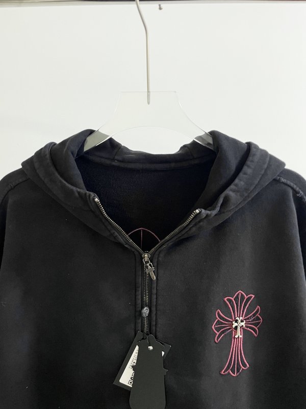 크롬하츠 암부 자수 패치 지퍼 후드티 001-176052