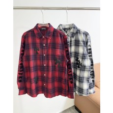 크롬하츠 체크 무늬 십자가 패치 셔츠 자켓 001-176053