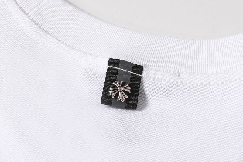 크롬하츠 크로스 자수 라운드 넥 반팔 티셔츠 001-176073