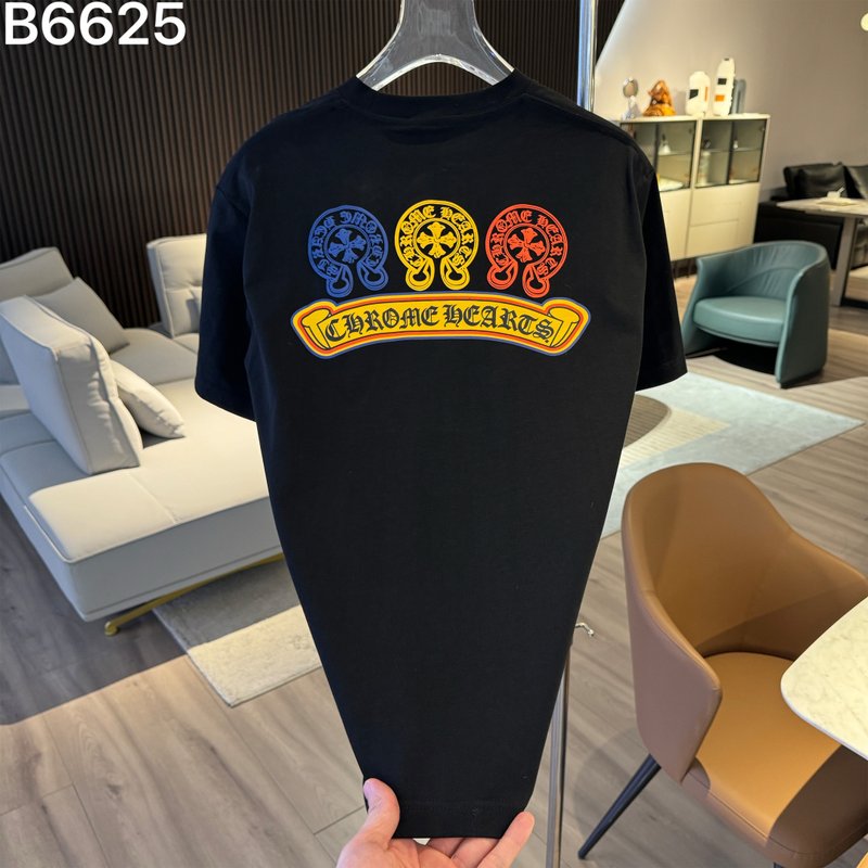 크롬하츠 26SS 신상 자수 로고 반팔 티셔츠 001-176077
