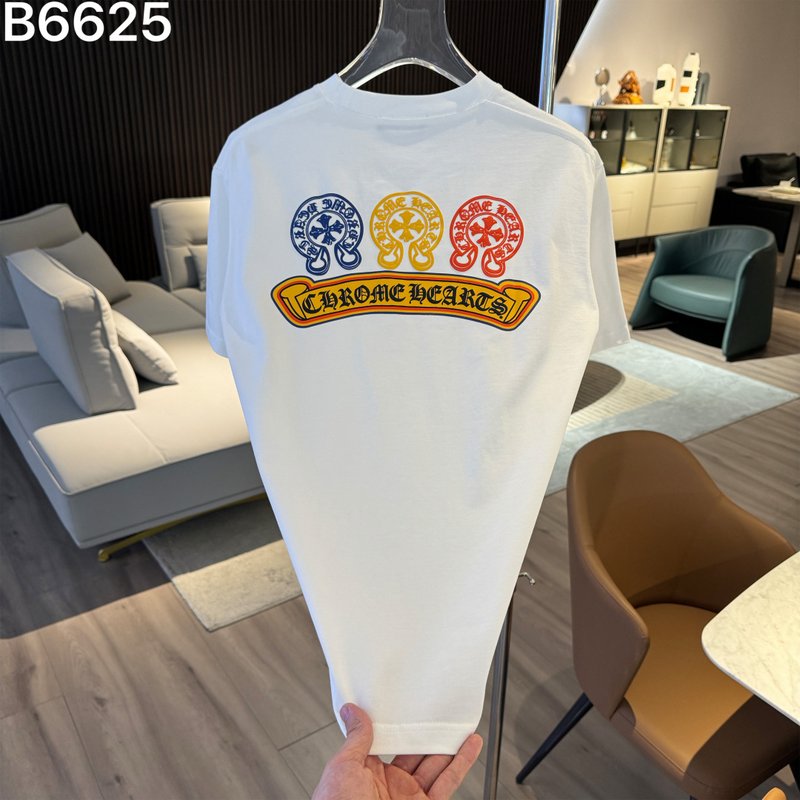 크롬하츠 26SS 신상 자수 로고 반팔 티셔츠 001-176078