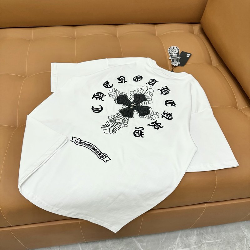 크롬하츠 자수 로고 순면 반팔 티셔츠 001-176099