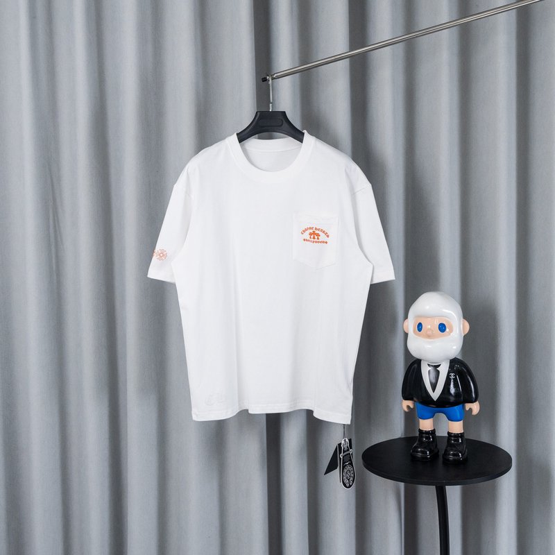 크롬하츠 26SS春夏 신제품 루즈핏 순면 반팔 티셔츠 001-176153