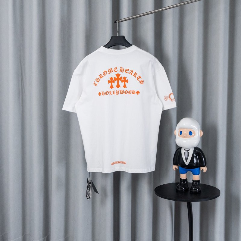 크롬하츠 26SS春夏 신제품 루즈핏 순면 반팔 티셔츠 001-176153
