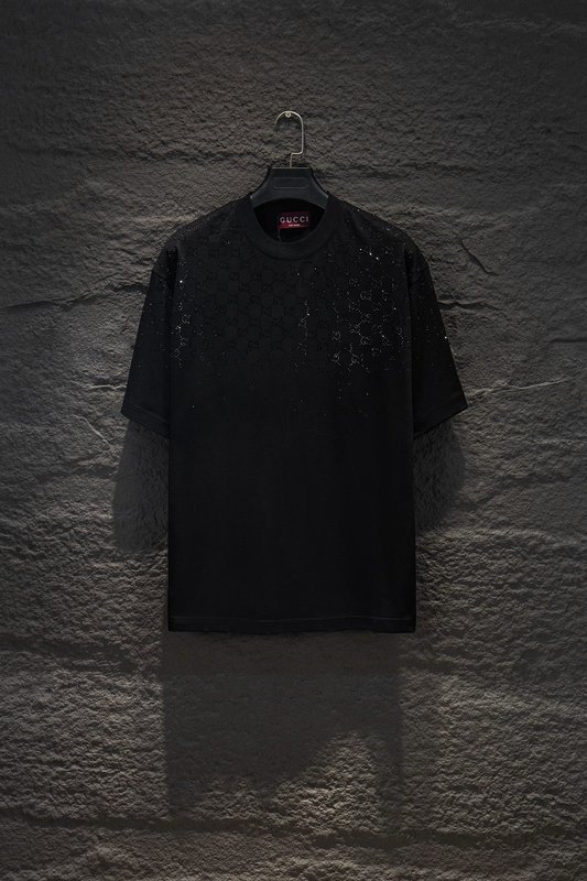 Gucci 라인스톤 오버사이즈 반팔 티셔츠 001-176179