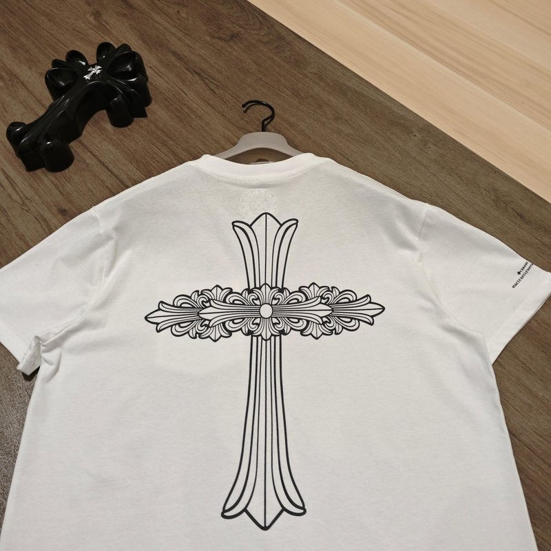 크롬하츠 산스크리트 대십자 면 반팔 티셔츠 001-176206