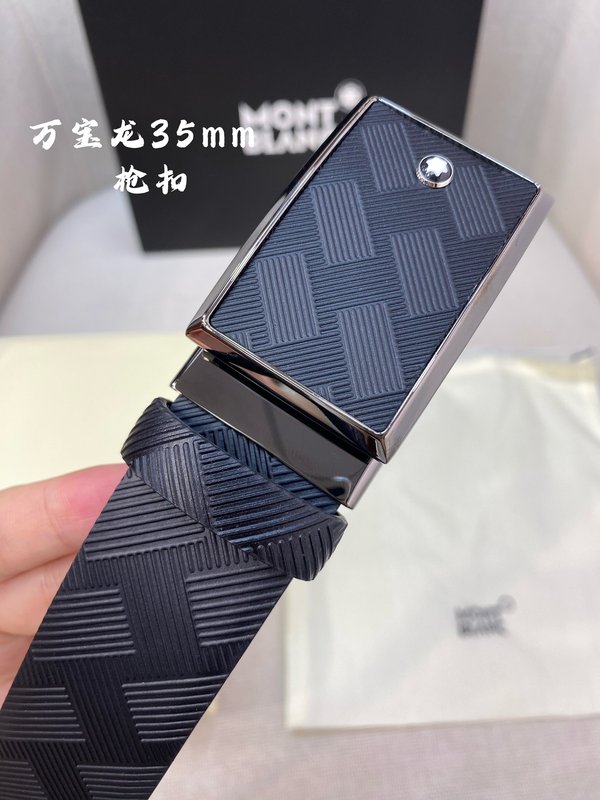 몽블랑 3.5cm 첫층 소가죽 핀 버클 비즈니스 벨트 001-176259