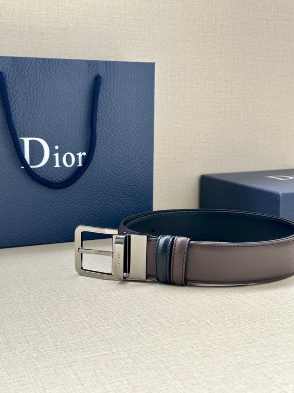 디올 Dior 블랙 양면 가죽 벨트 버클 001-176403